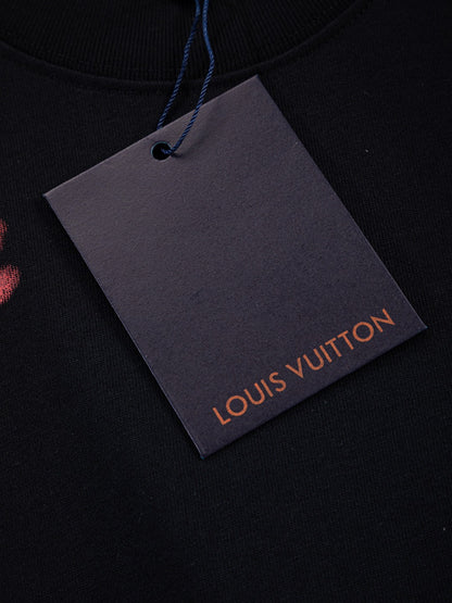 260624 High-quality new embroidered ink-blurry print logo T-shirt