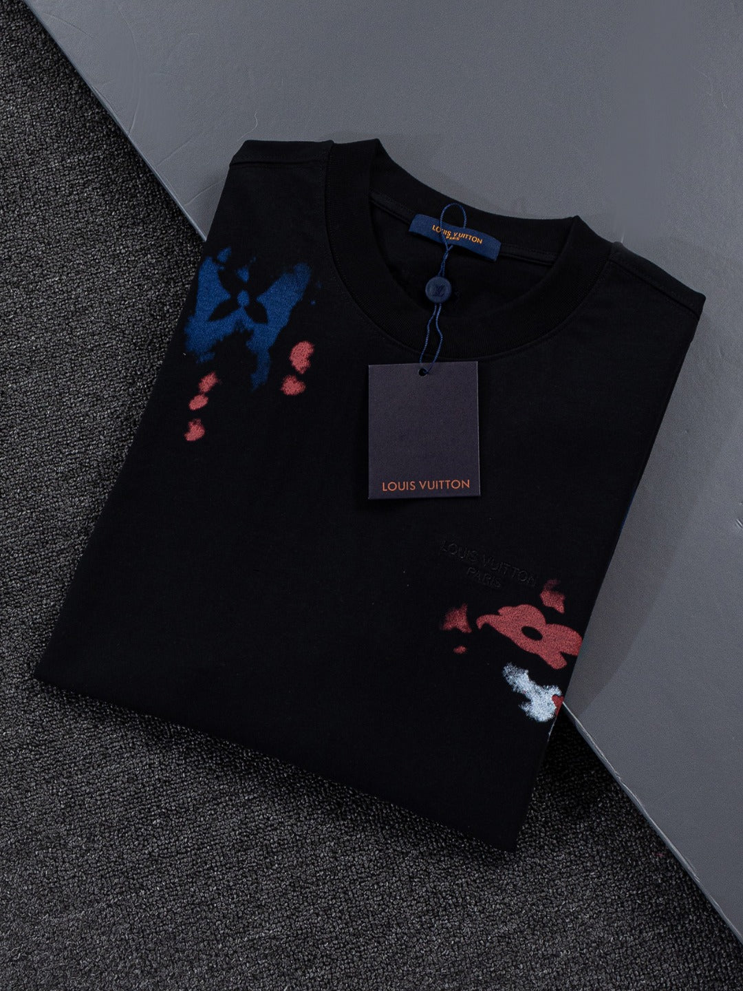 260624 High-quality new embroidered ink-blurry print logo T-shirt
