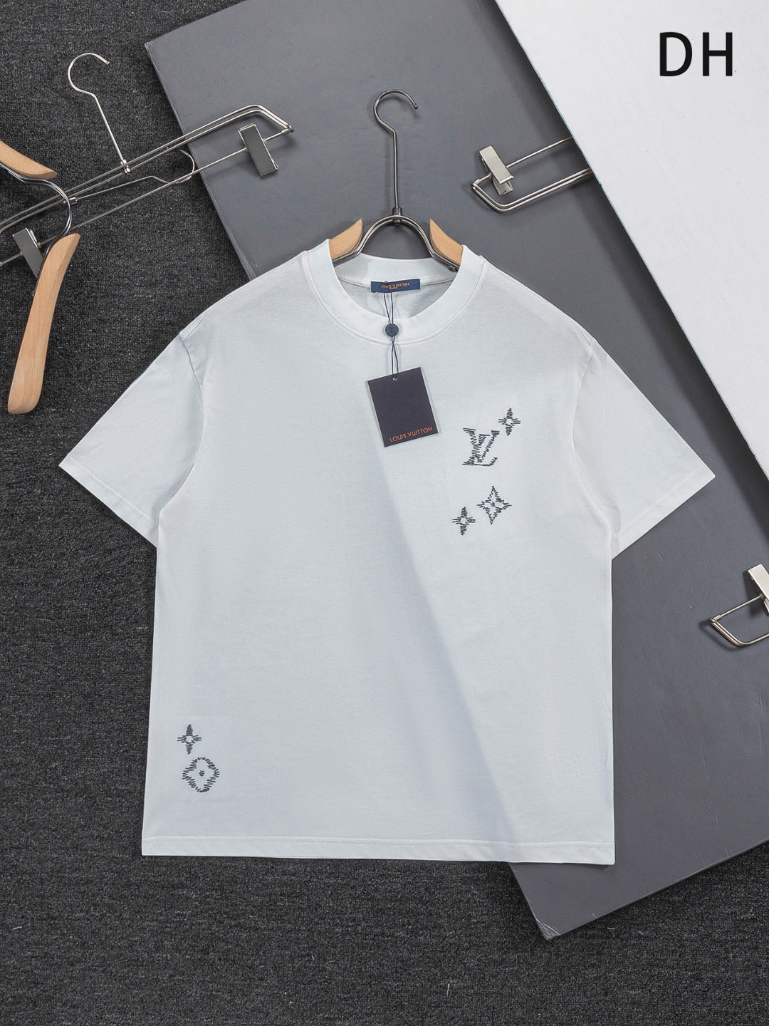 260624 High-quality new front-back color-blocked yarn-knitted T-shirt