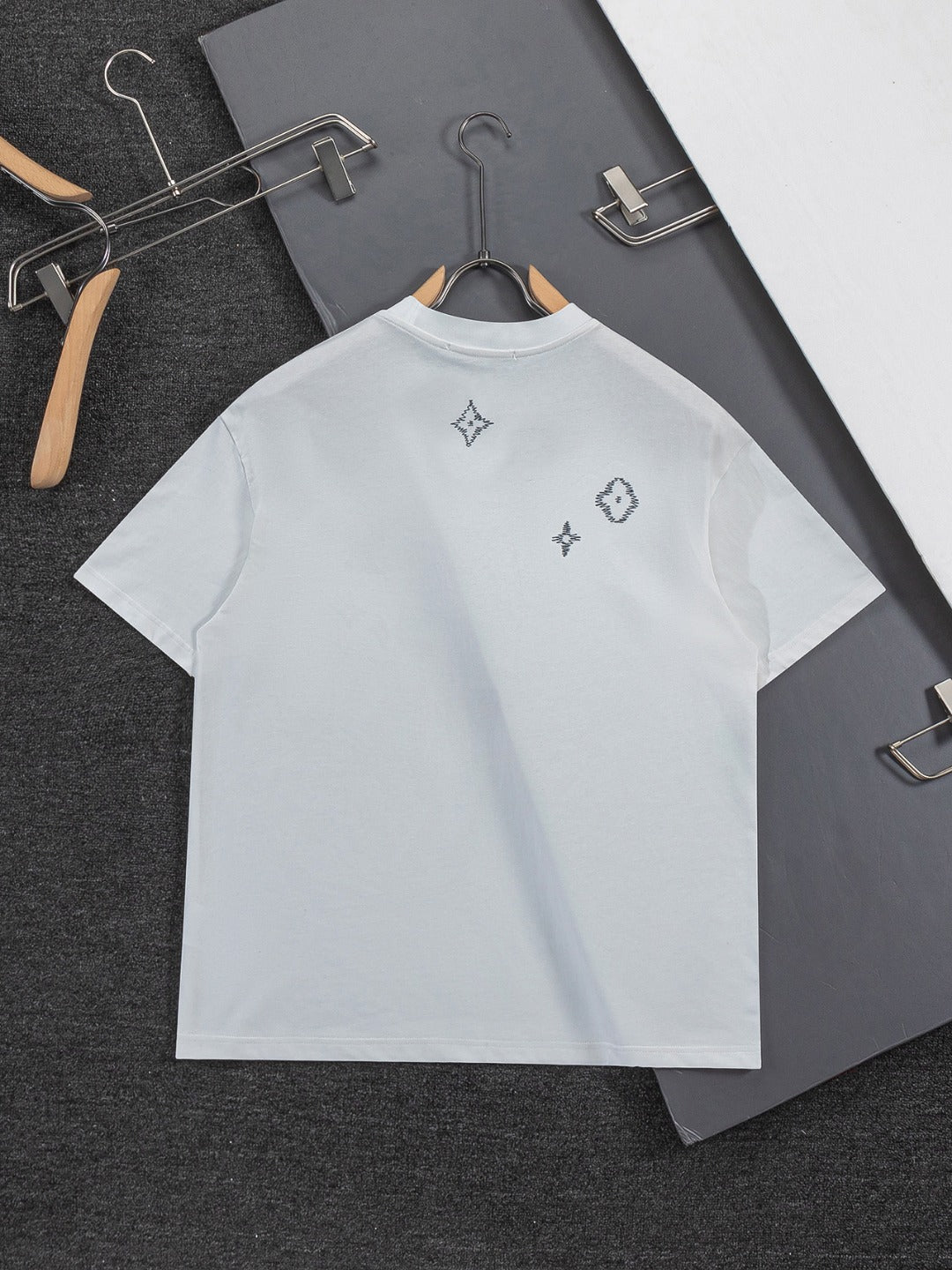 260624 High-quality new front-back color-blocked yarn-knitted T-shirt