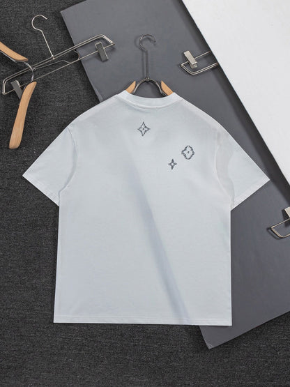 260624 High-quality new front-back color-blocked yarn-knitted T-shirt