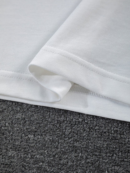 260624 High-quality new front-back color-blocked yarn-knitted T-shirt