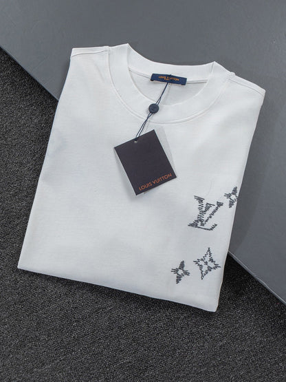 260624 High-quality new front-back color-blocked yarn-knitted T-shirt