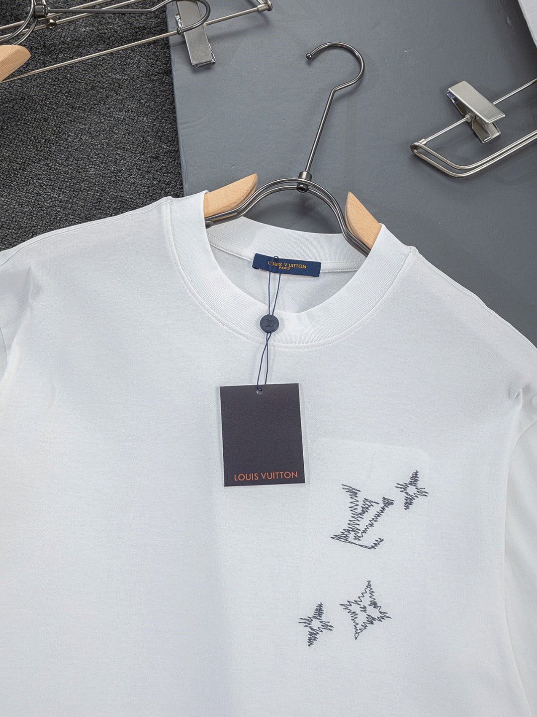260624 High-quality new front-back color-blocked yarn-knitted T-shirt
