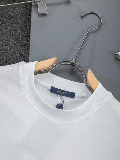 260624 High-quality new front-back color-blocked yarn-knitted T-shirt