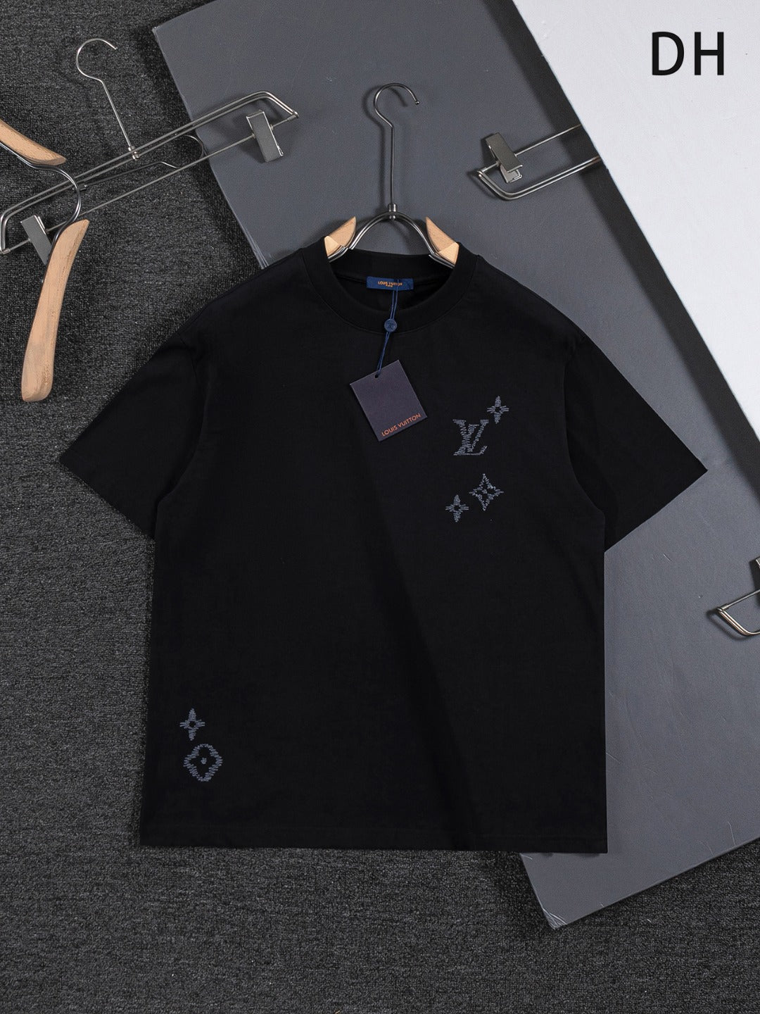 260624 High-quality new front-back color-blocked yarn-knitted T-shirt