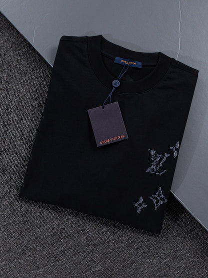 260624 High-quality new front-back color-blocked yarn-knitted T-shirt