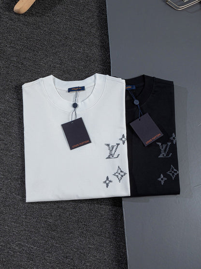 260624 High-quality new front-back color-blocked yarn-knitted T-shirt