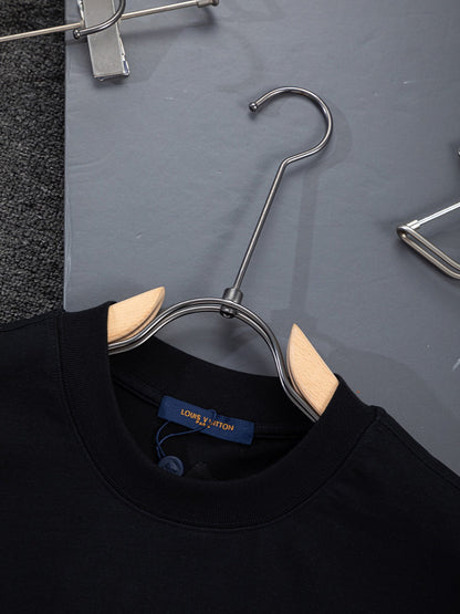 260624 High-quality new front-back color-blocked yarn-knitted T-shirt