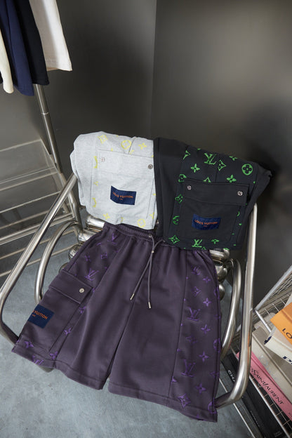 260624 High-quality new design pocket jacquard printed short pants