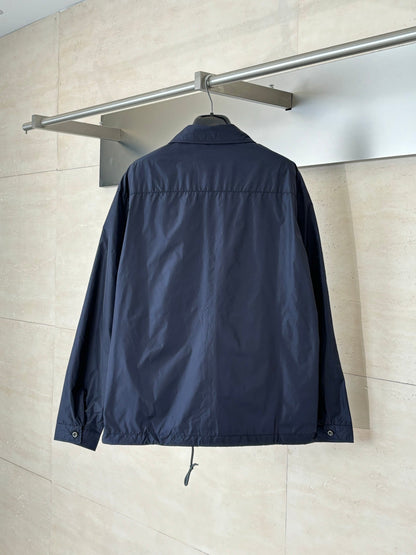 260624 High-quality new recycled nylon lapel zipper jacket coat