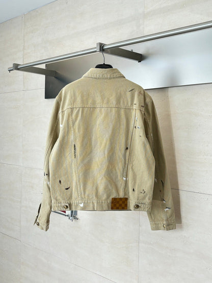 260624 High-quality new distressed inkblot workwear denim jacket