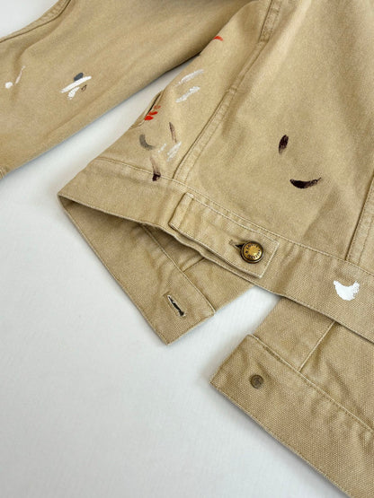 260624 High-quality new distressed inkblot workwear denim jacket