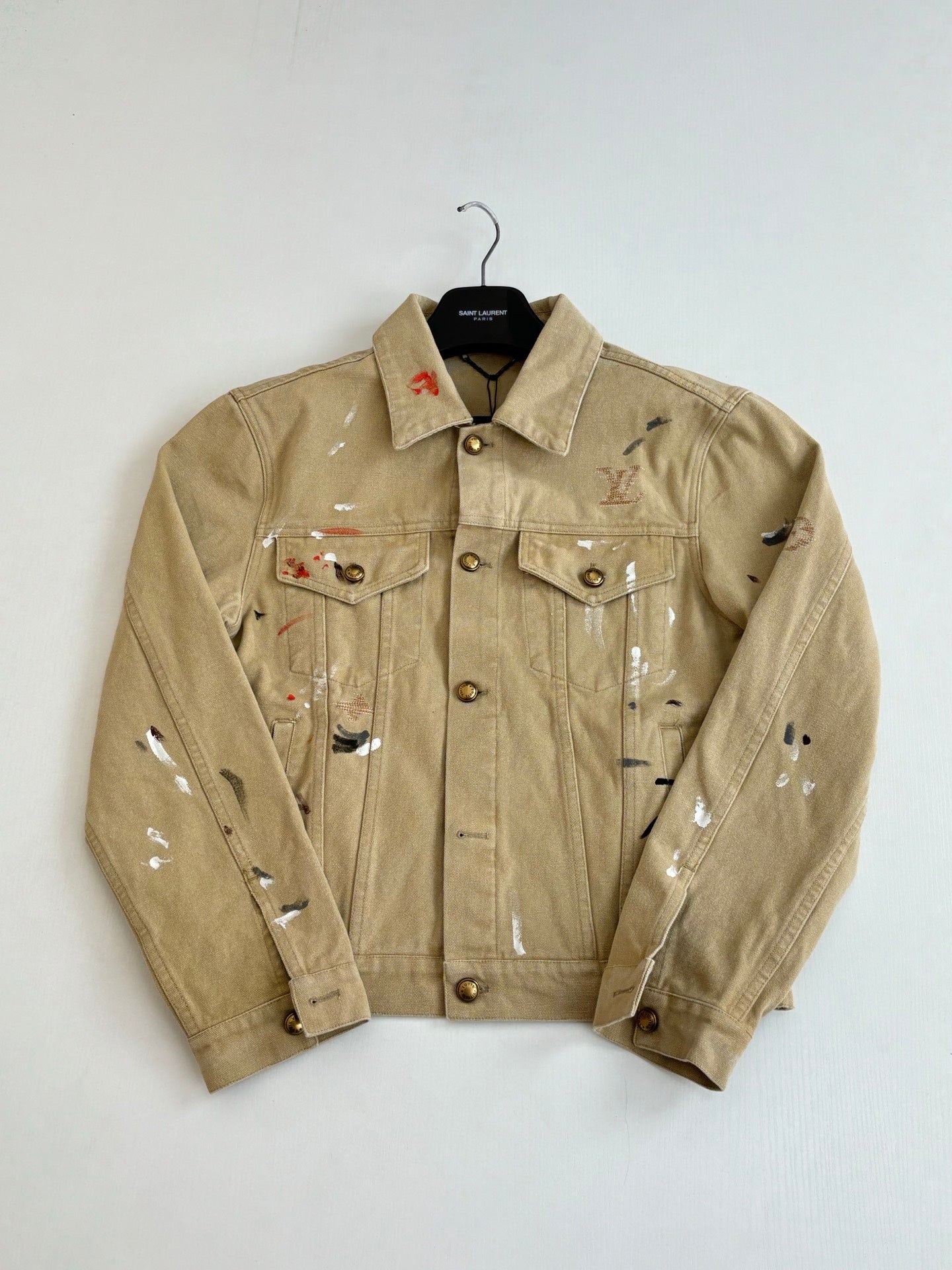 260624 High-quality new distressed inkblot workwear denim jacket