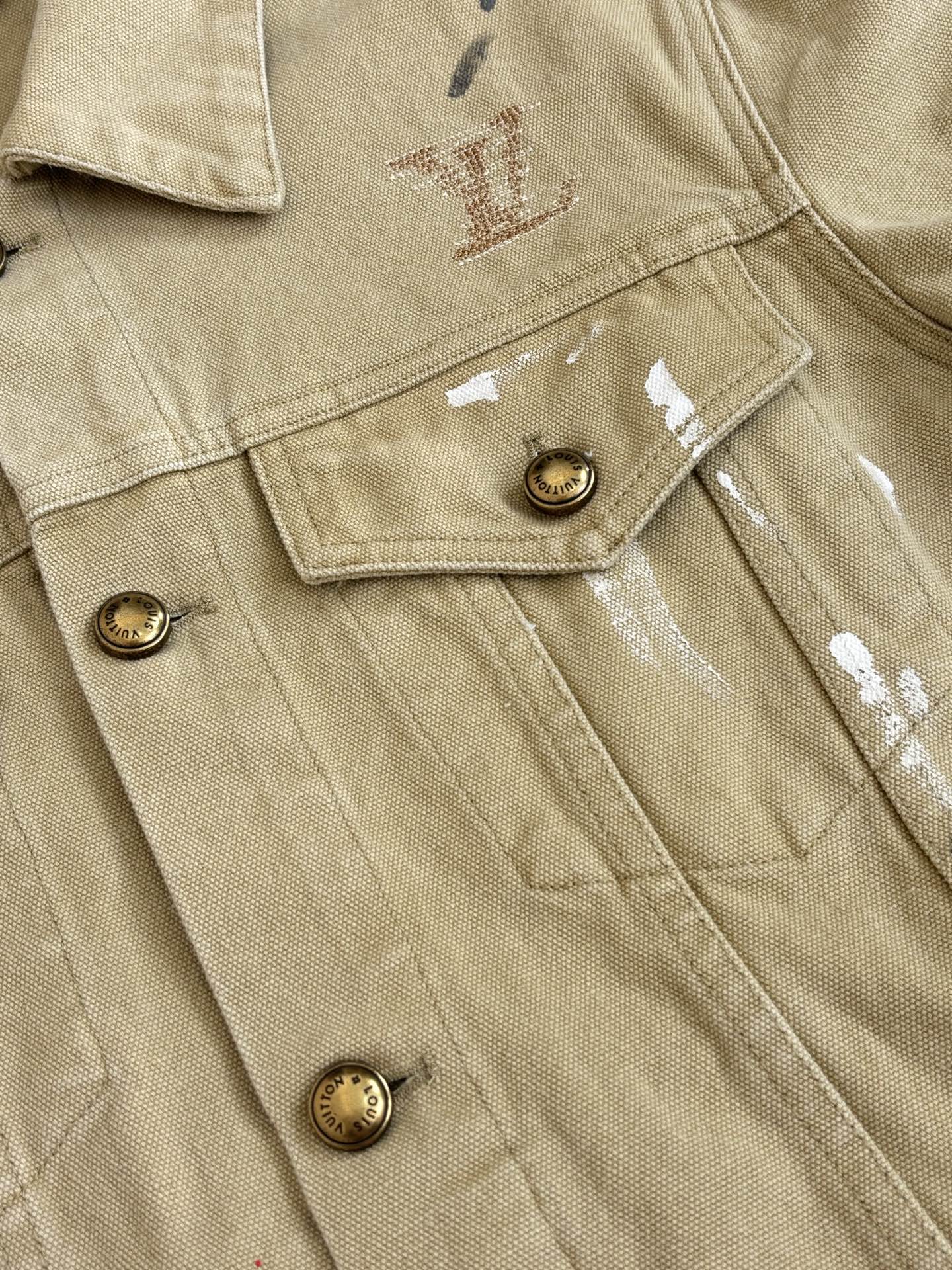 260624 High-quality new distressed inkblot workwear denim jacket
