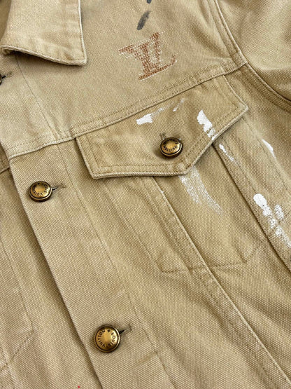 260624 High-quality new distressed inkblot workwear denim jacket