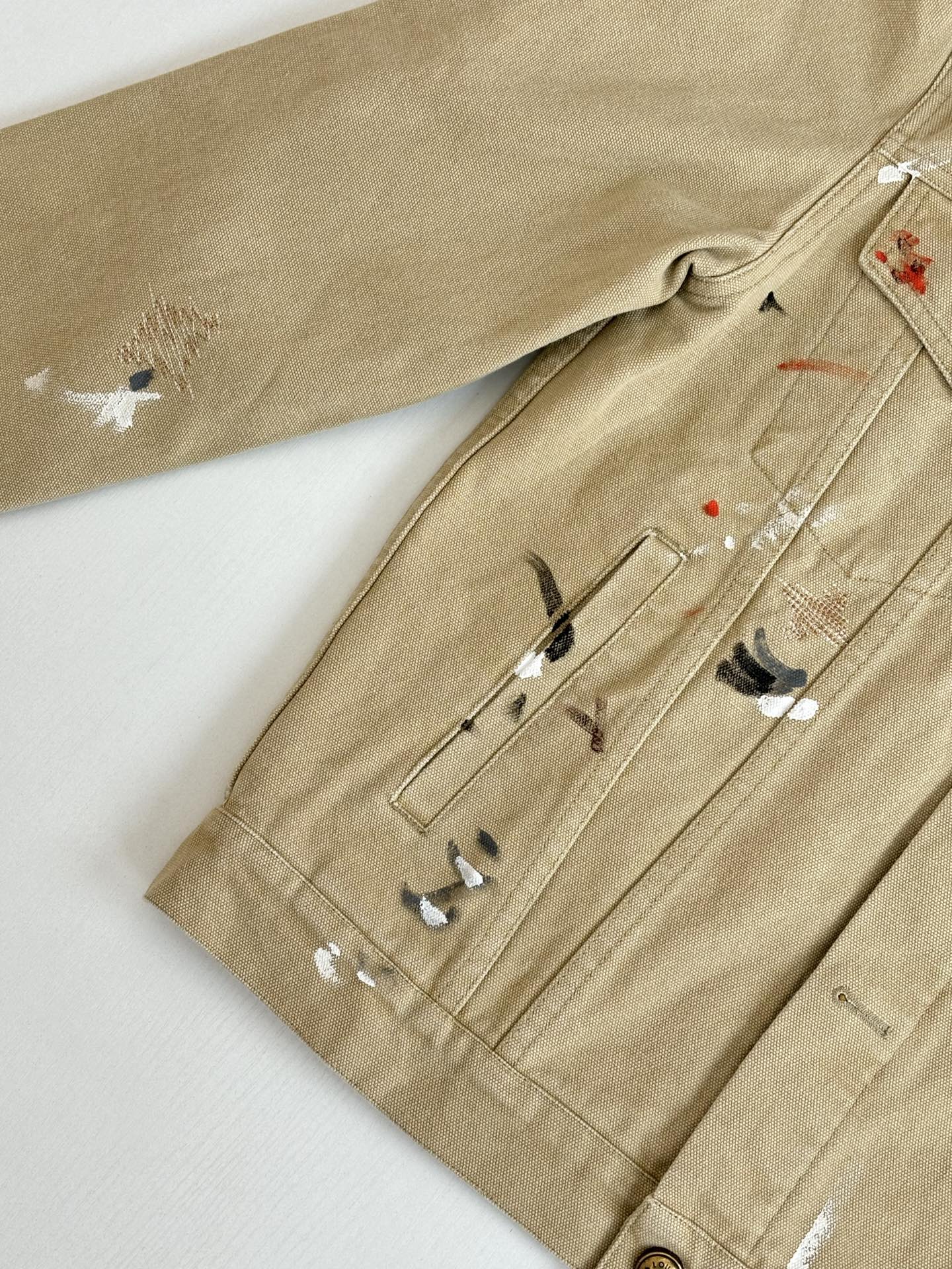 260624 High-quality new distressed inkblot workwear denim jacket