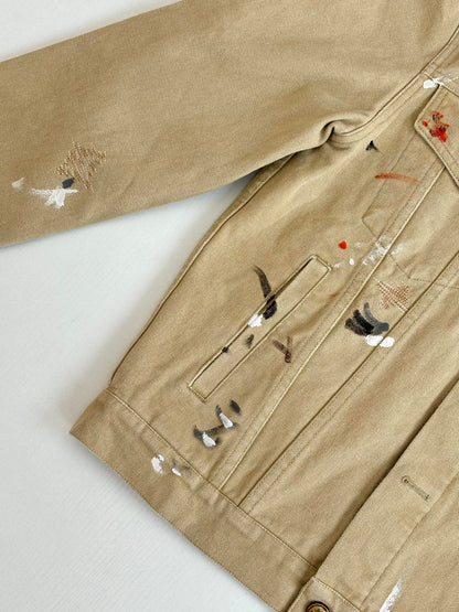 260624 High-quality new distressed inkblot workwear denim jacket