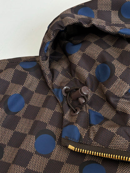 260624 High-quality new checkered polka dot hooded coat