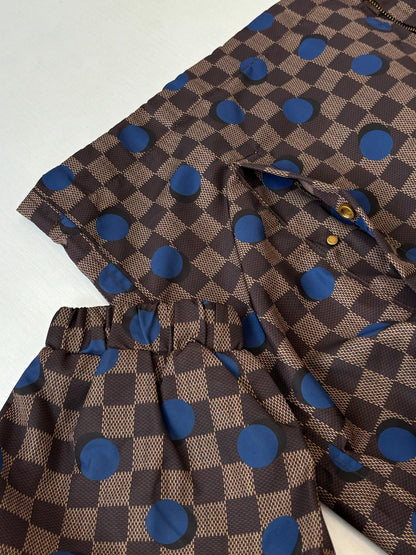 260624 High-quality new checkered polka dot hooded coat