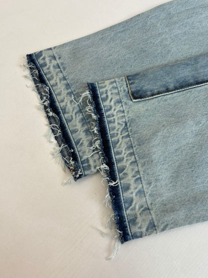 260624 High-quality new design-style denim pants with patchwork construction
