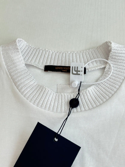 260624 High-quality new Crown embroidered color-spun striped short-sleeved T-shirt