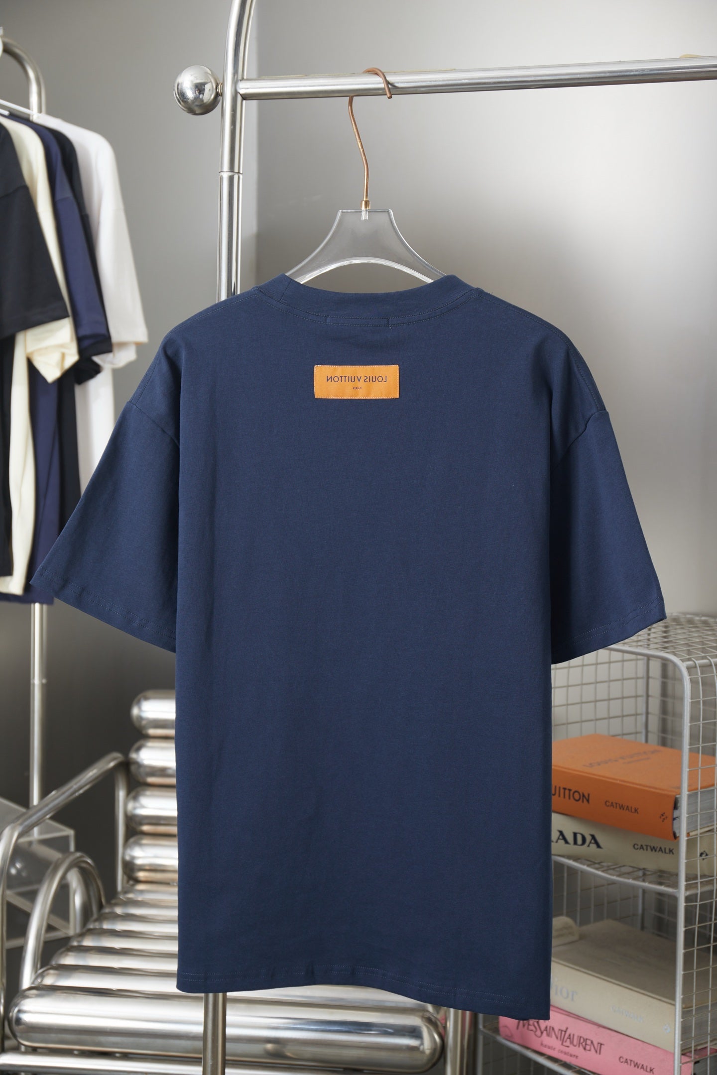 260624 High-quality new embroidered patchwork denim T-shirt