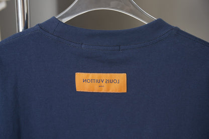 260624 High-quality new embroidered patchwork denim T-shirt
