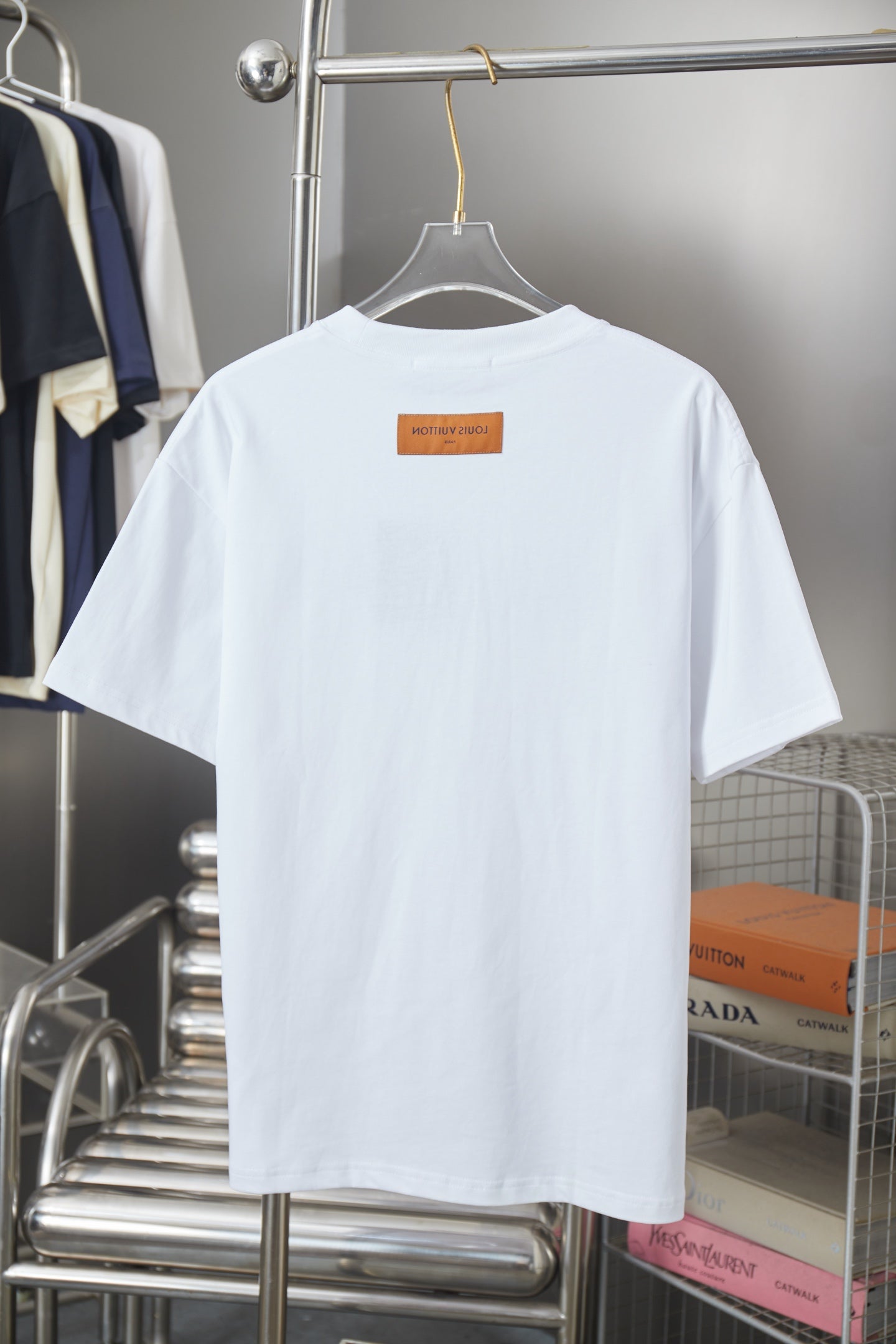 260624 High-quality new embroidered patchwork denim T-shirt