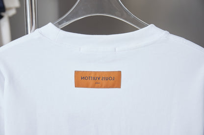 260624 High-quality new embroidered patchwork denim T-shirt