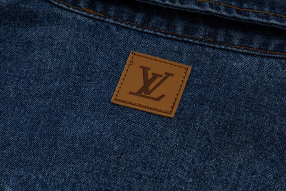 260624 High-quality new embroidered denim short-sleeved shirt set