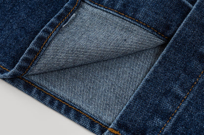 260624 High-quality new embroidered denim short-sleeved shirt set