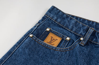 260624 High-quality new embroidered denim short set
