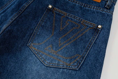 260624 High-quality new embroidered denim short set