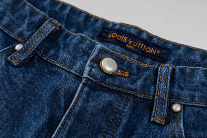 260624 High-quality new embroidered denim short set