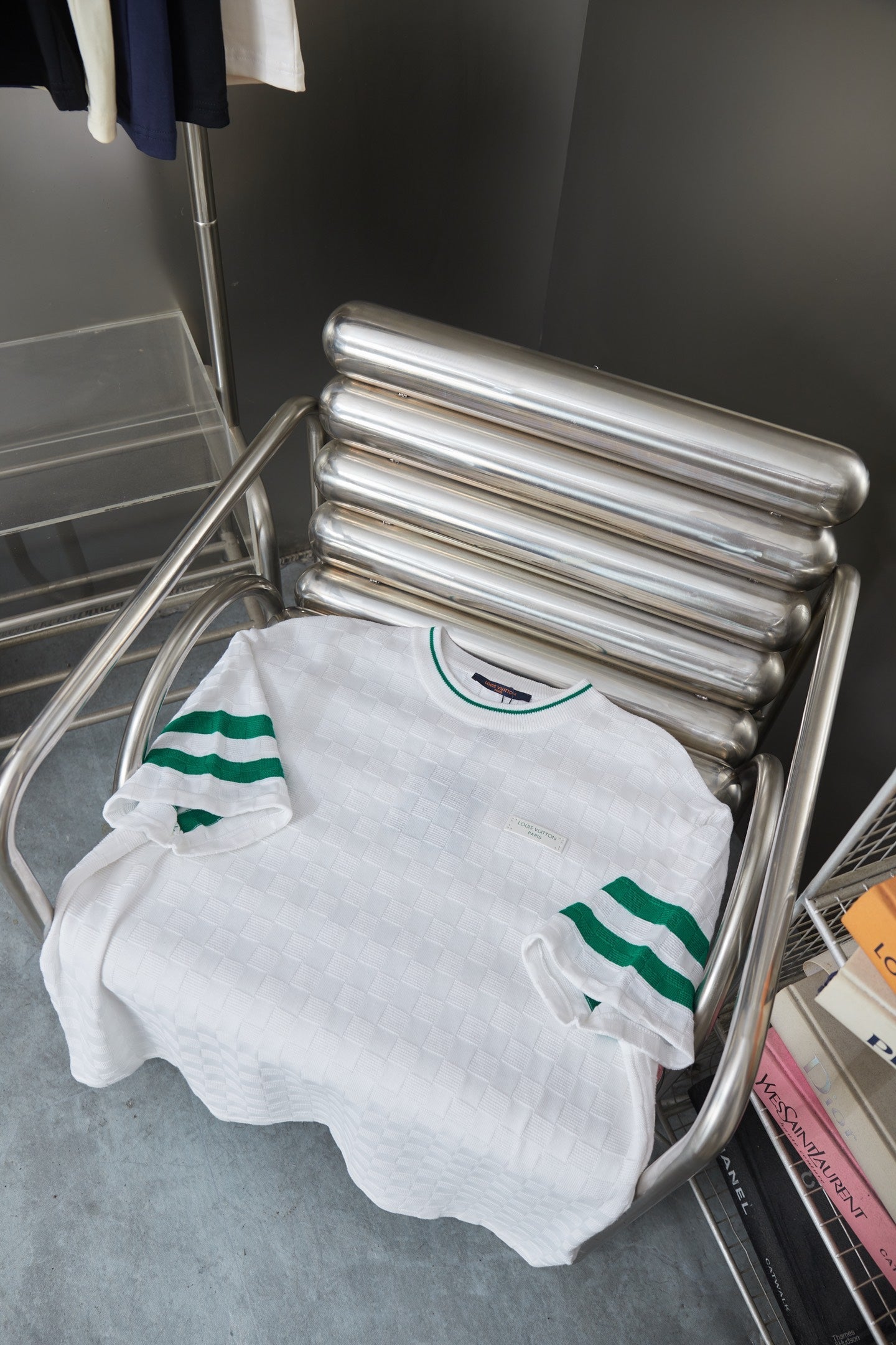 260701 High-quality new embroidered logo striped short-sleeved woolen T-shirt