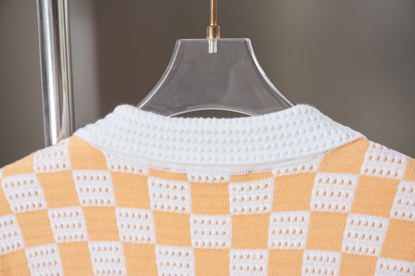 260701 High-quality new embroidered checkered short-sleeved wool POLO shirt
