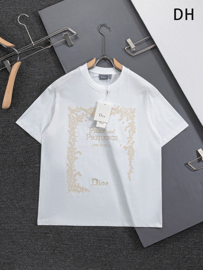 260701 High-quality new embroidered thorn design T-shirt