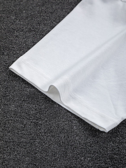 260701 High-quality new embroidered thorn design T-shirt