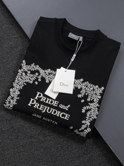 260701 High-quality new embroidered thorn design T-shirt