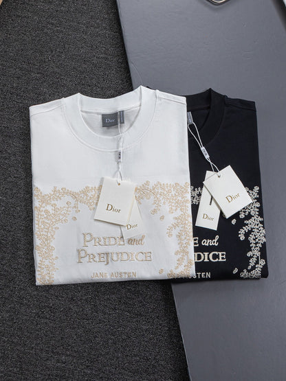 260701 High-quality new embroidered thorn design T-shirt