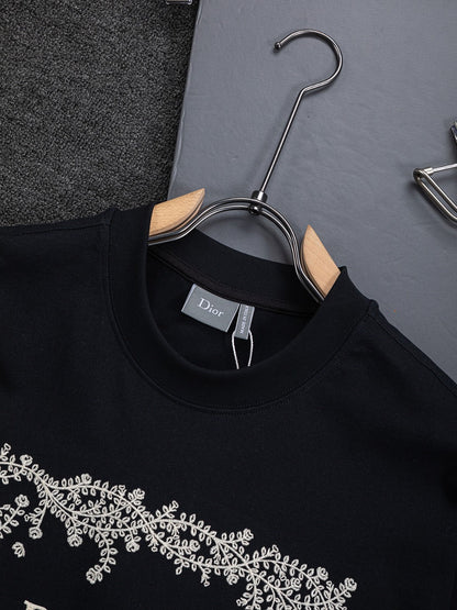 260701 High-quality new embroidered thorn design T-shirt