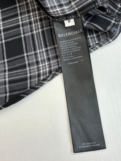 260701 High-quality new double-layer checked plaid collared shirt