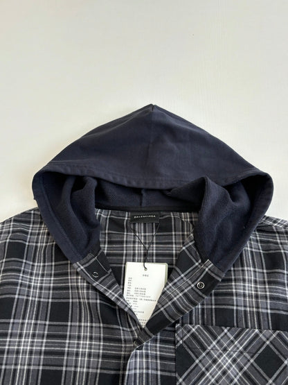 260701 High-quality new double-layer checked plaid collared shirt