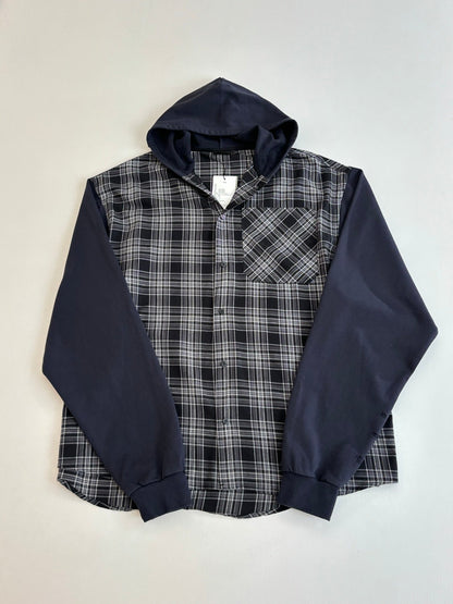 260701 High-quality new double-layer checked plaid collared shirt
