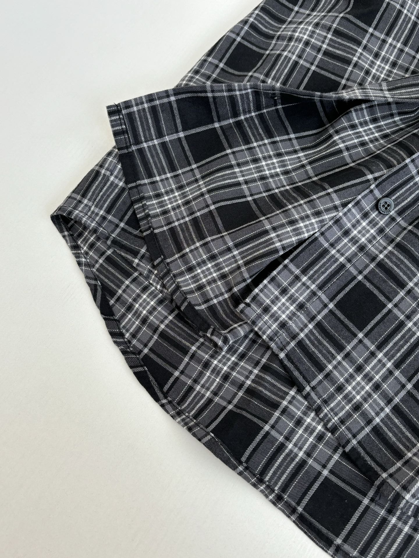 260701 High-quality new double-layer checked plaid collared shirt