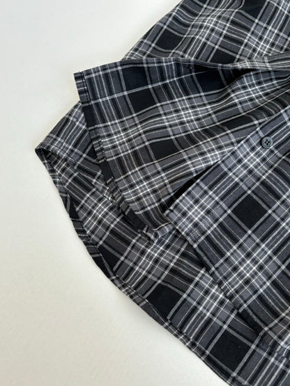 260701 High-quality new double-layer checked plaid collared shirt