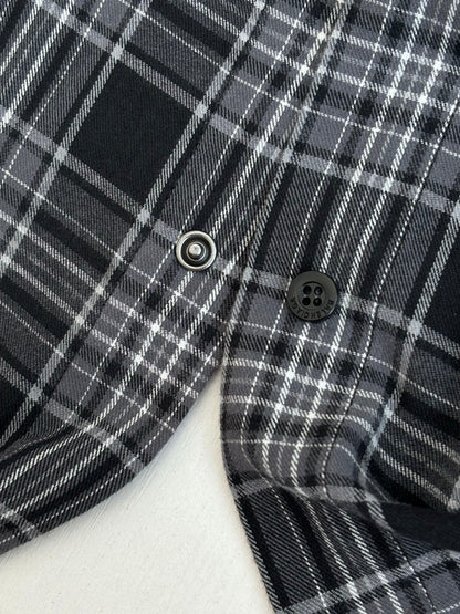 260701 High-quality new double-layer checked plaid collared shirt
