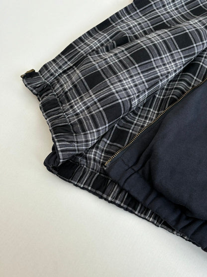 260701 High-quality new deconstructed check double-sided wearable hooded jacket