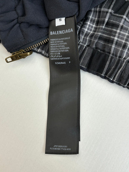 260701 High-quality new deconstructed check double-sided wearable hooded jacket